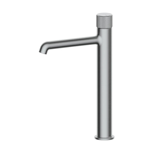 Grifo de lavabo extra alto Stillo Hades volante Cold Open apariencia acero inoxidable con aireador