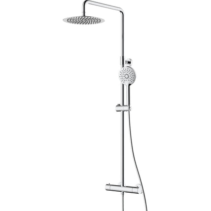 Columna de grifería para ducha termostático Stillo Hades cromo rociador mural 2 vías Ø250mm maneral de 3 funciones