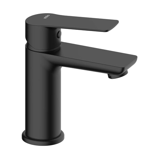 Grifo de lavabo bajo Stillo Cronos negro con apertura en frío y aireador
