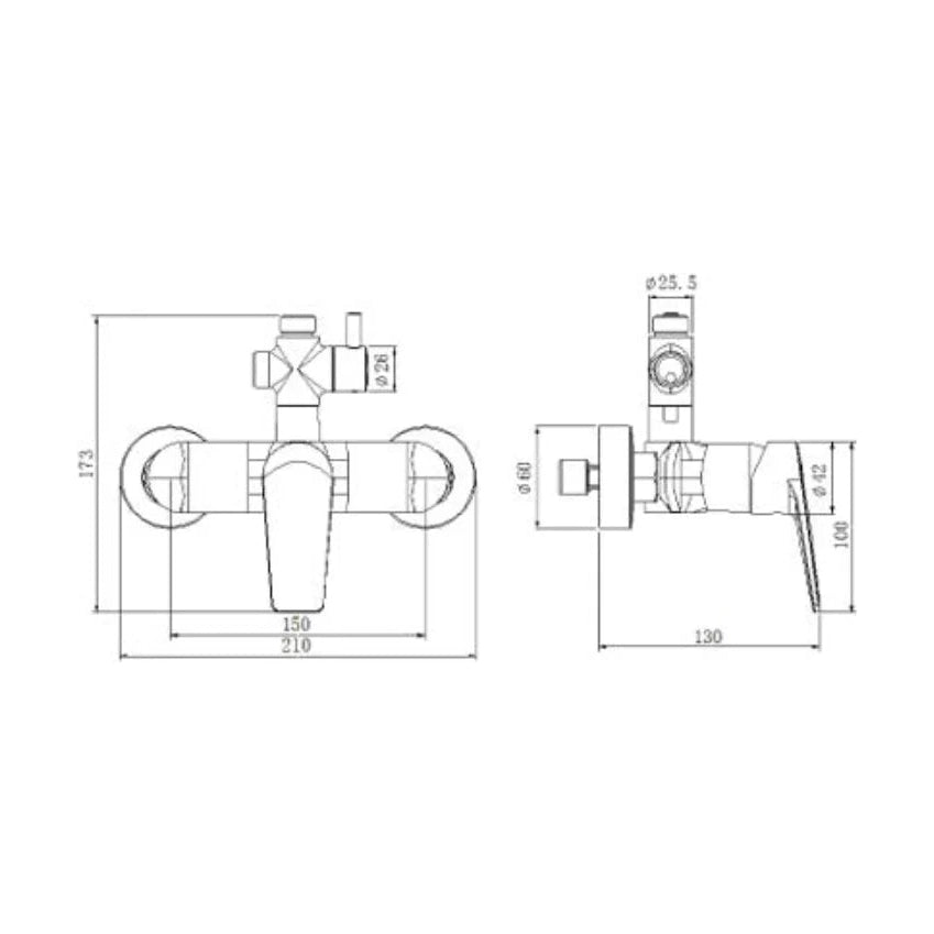 Columna de grifería para ducha monomando Stillo Hera cromo rociador mural 2 vías Ø248mm maneral de 3 funciones