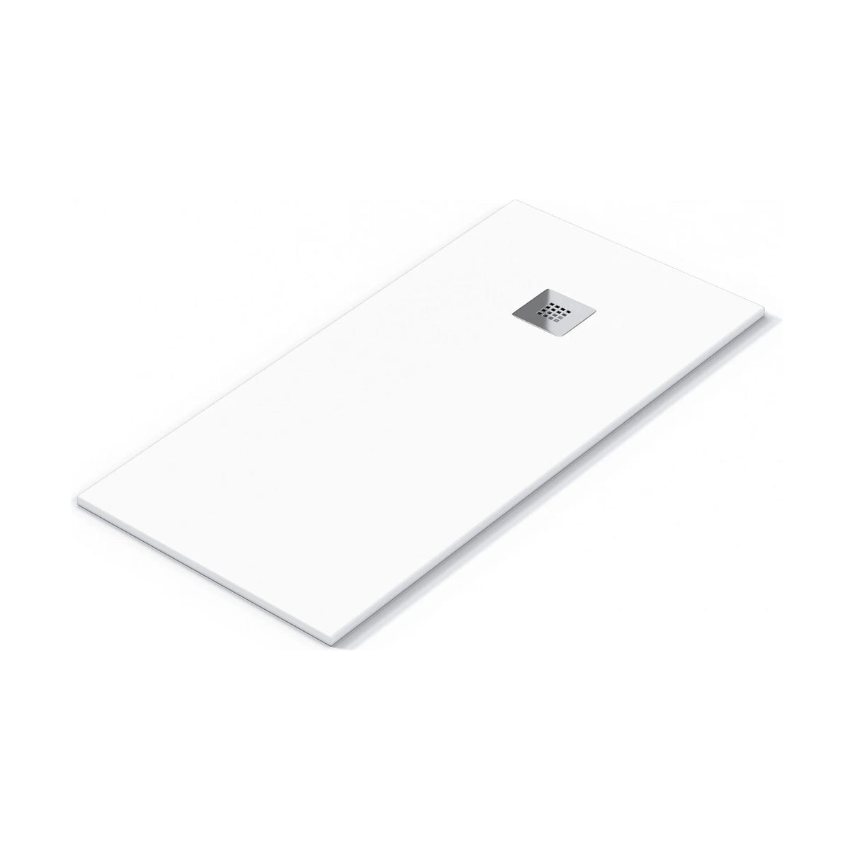 Plato de ducha rectangular de resina Stillo Confort de 100x70 cm en color blanco sin marco