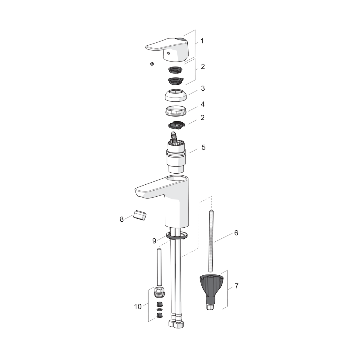Grifo de lavabo Oras Vega 1810FG - con botón ecológico