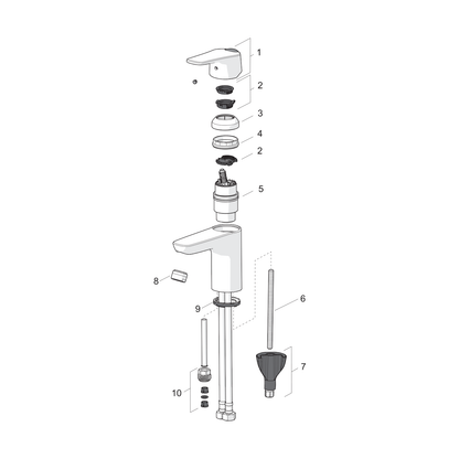 Grifo de lavabo Oras Vega 1810FG - con botón ecológico