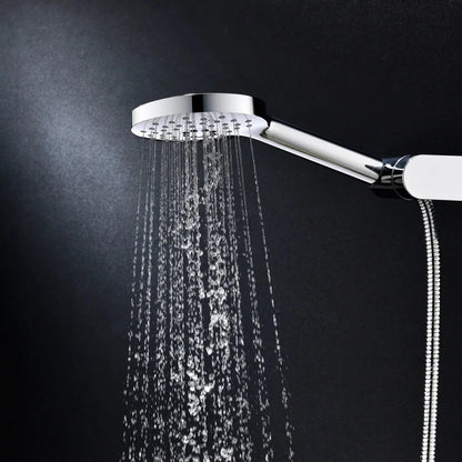 Columna de grifería para ducha monomando Stillo Hades oro rociador mural 2 vías Ø250mm maneral de 3 funciones moleteado