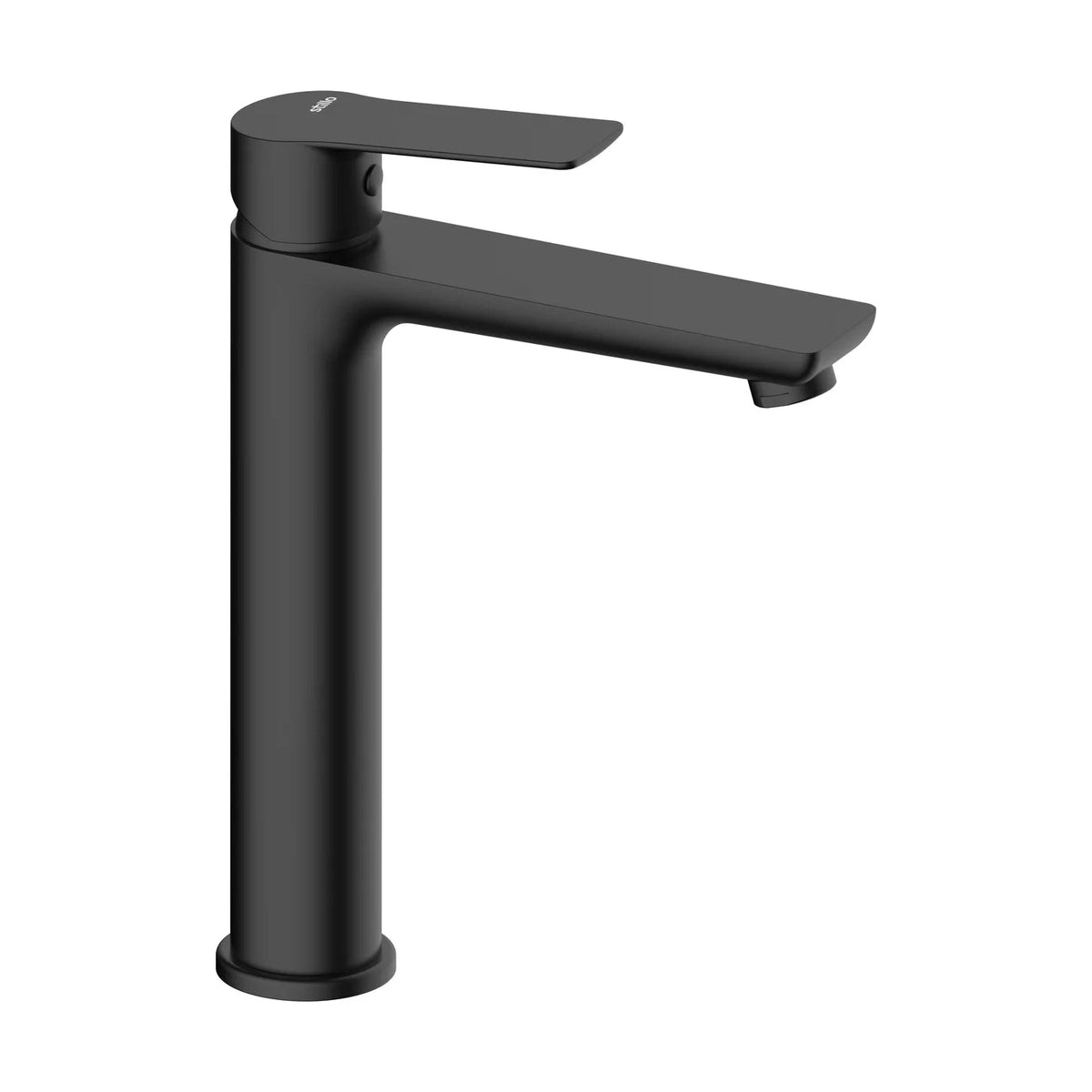 Grifo de lavabo alto Stillo Cronos negro con apertura en frío y aireador
