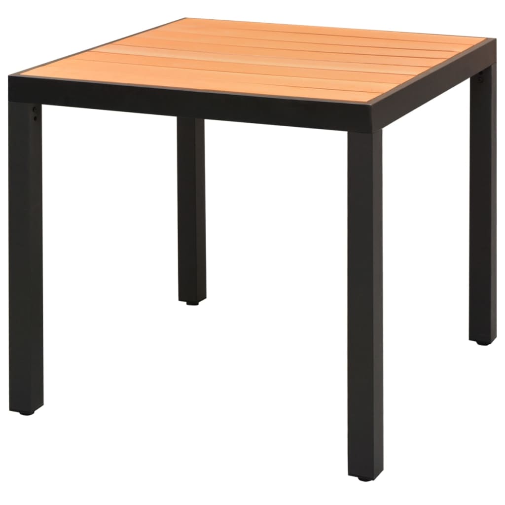 Mesa De Jardín De Aluminio Y Wpc Marrón 150X90X74 Cm