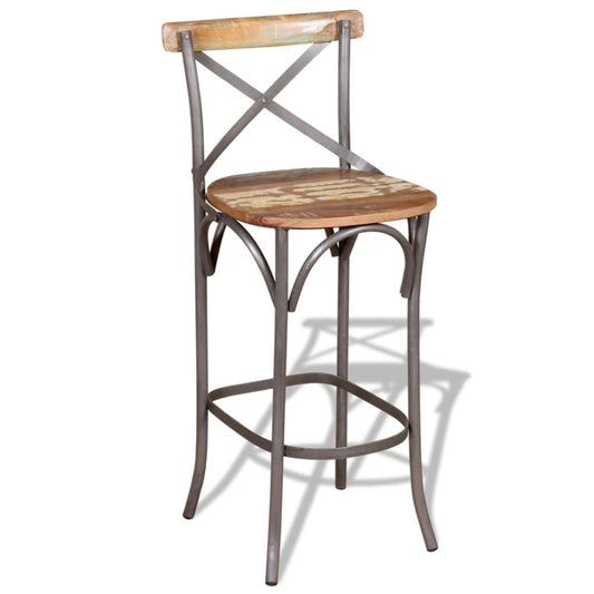 Taburete De Barra De Cocina Madera Maciza Reciclada