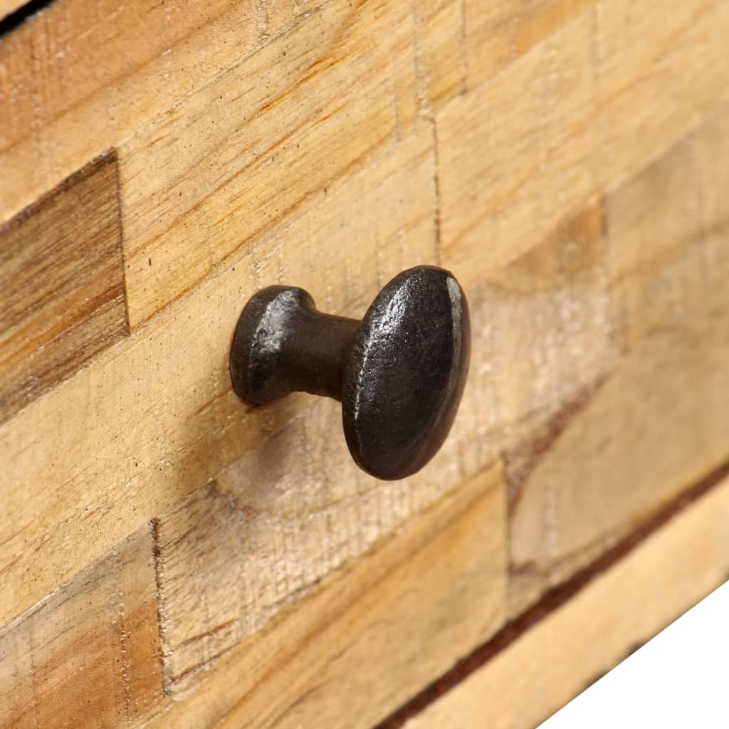 Mesa De Centro De Teca Maciza Reciclada 90X65X40 Cm