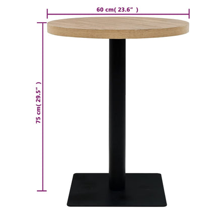 Mesa De Bar Bistró Mdf Y Acero Redonda 60X75 Cm Color