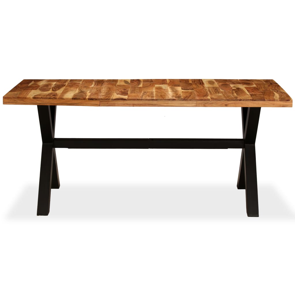 Mesa De Comedor Madera Maciza De Acacia Y Mango 180X90X76 Cm