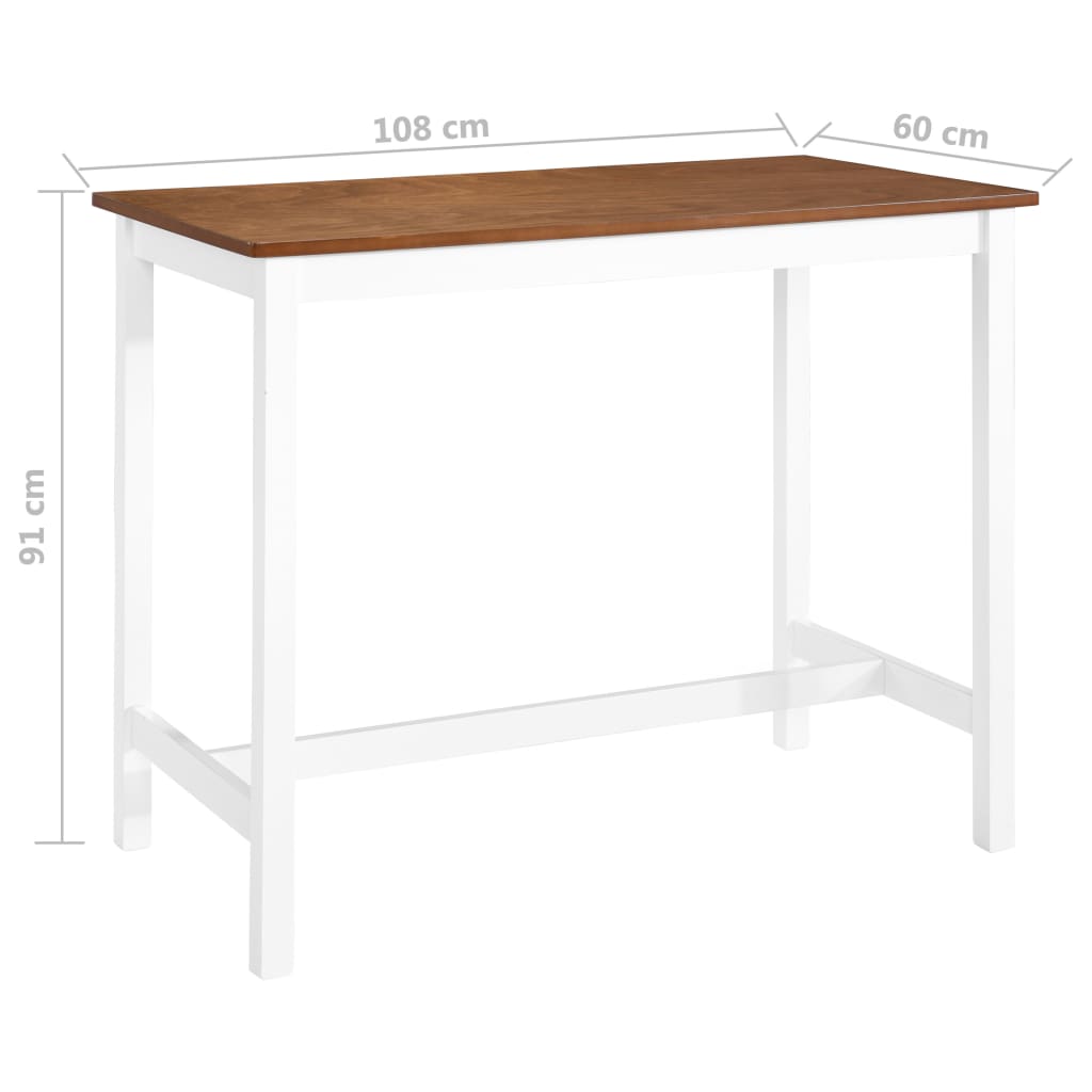 Mesa De Bar Madera Maciza 108X60X91 Cm