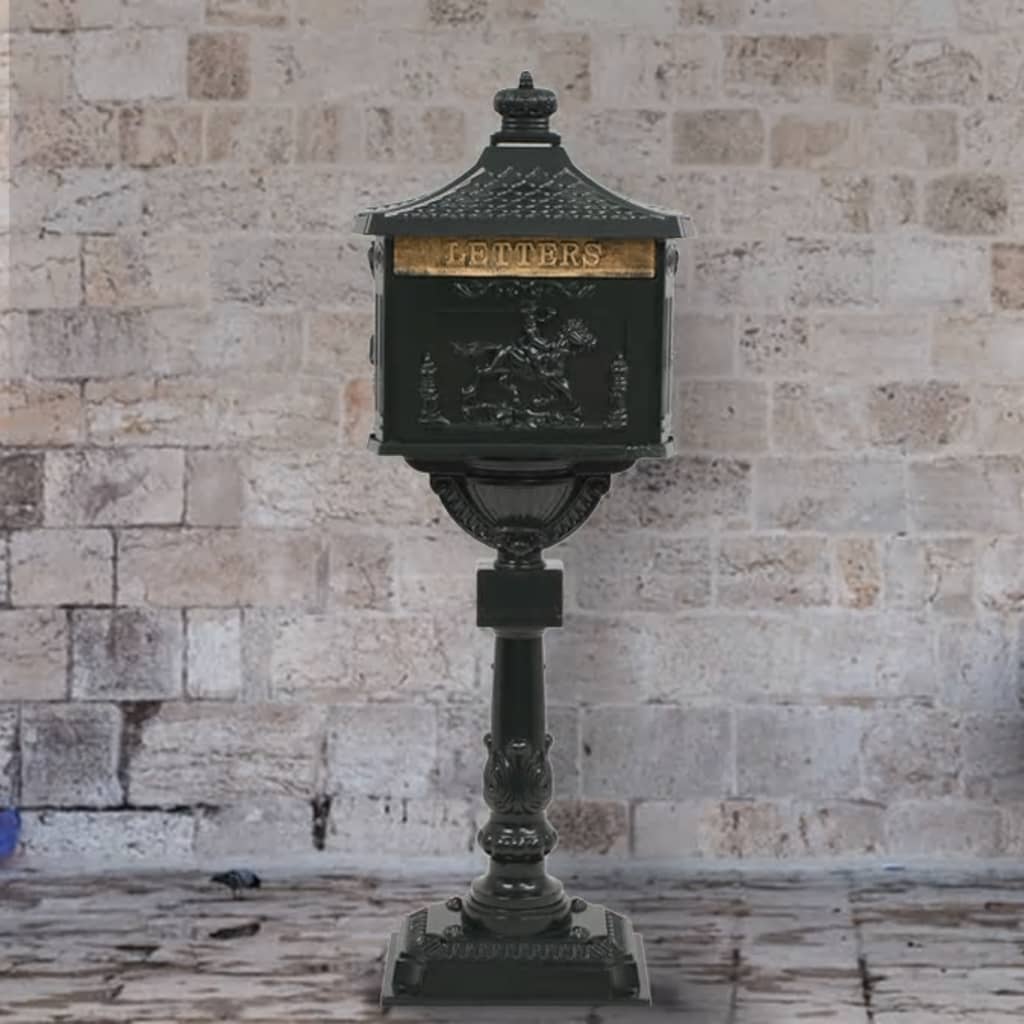 Buzón De Pedestal De Aluminio Estilo Vintage Inoxidable