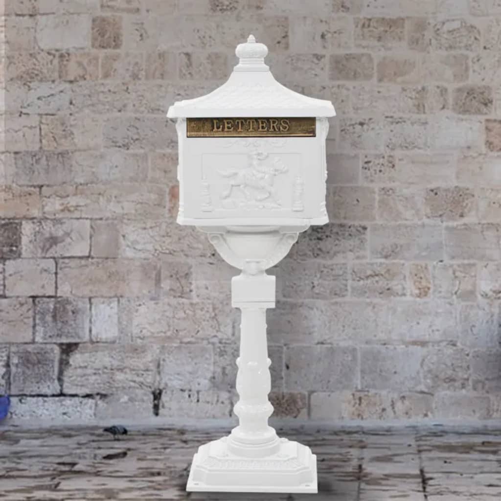 Buzón De Pedestal De Aluminio Estilo Vintage Inoxidable