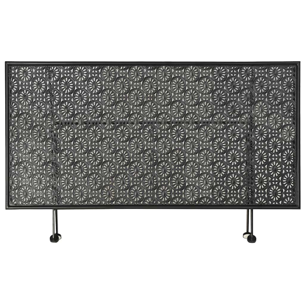 Mesa De Centro Plegable Estilo Vintage Metal Negro 100X50X45 Cm