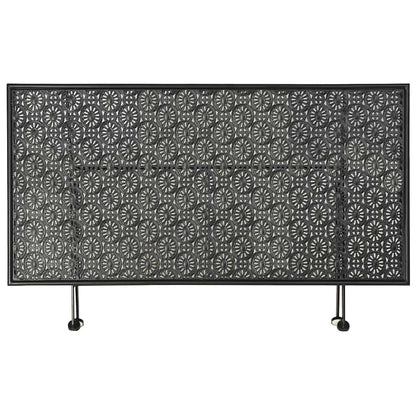 Mesa De Centro Plegable Estilo Vintage Metal Negro 100X50X45 Cm