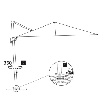 Sombrilla De Jardín Voladiza Con Poste De Aluminio