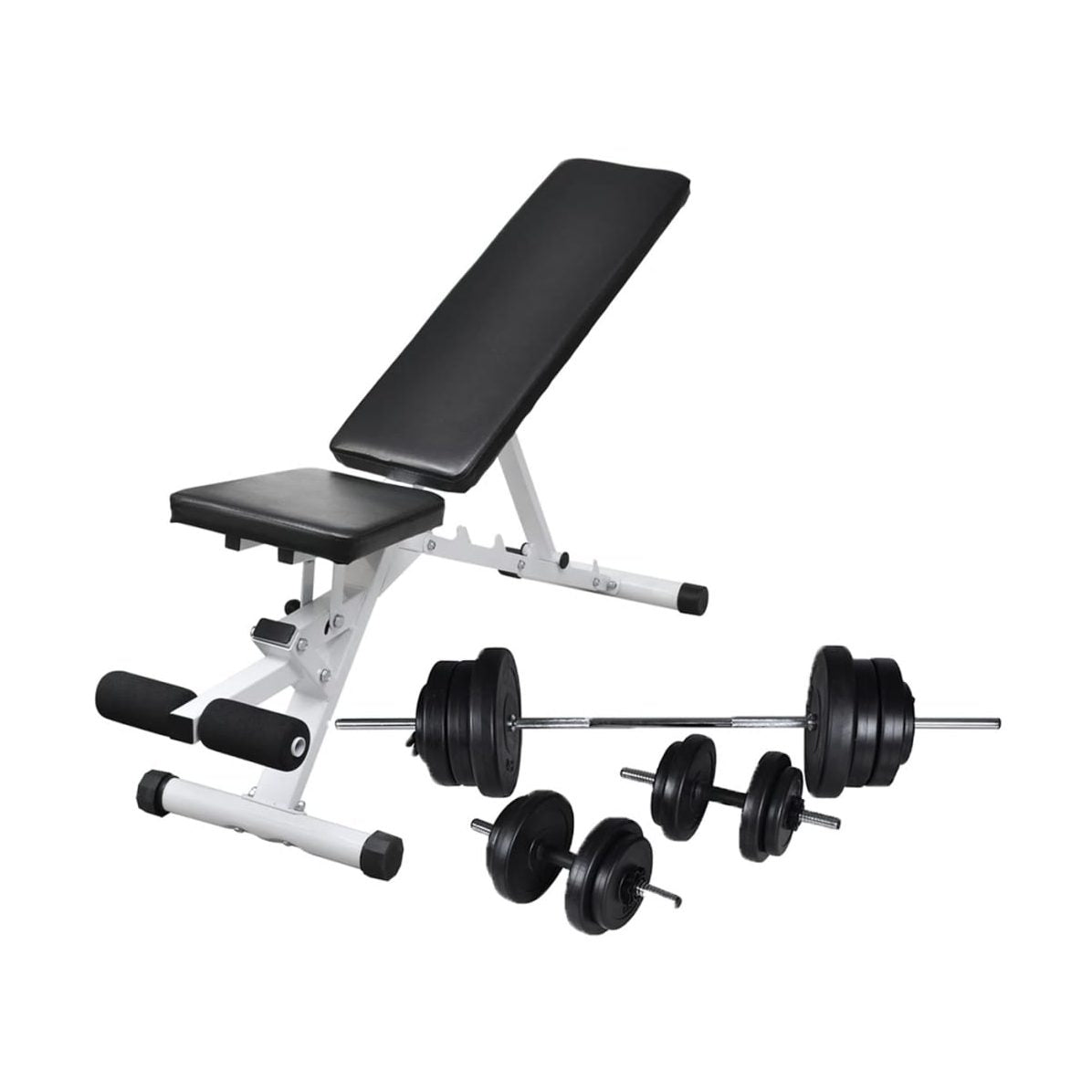 Banco De Entrenamiento Con Juego De Barras Y Mancuernas 60,5 Kg