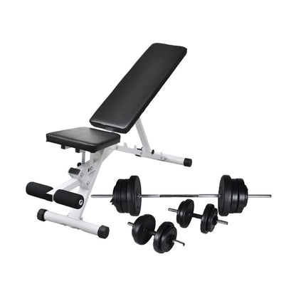 Banco De Entrenamiento Con Juego De Barras Y Mancuernas 60,5 Kg