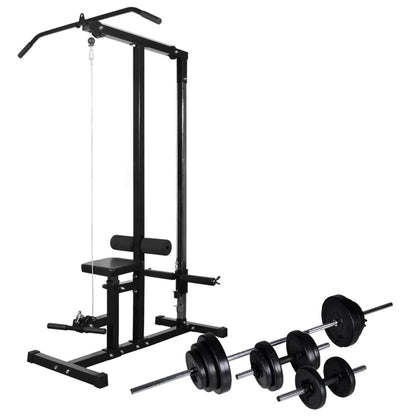 Máquina Musculación Power Tower Con Pesas Y Mancuernas