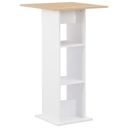 Mesa Alta De Bar Blanco Y 60X60X110 Cm