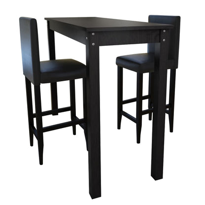 Mesa Alta De Cocina Con 4 Sillas De Barra Negras