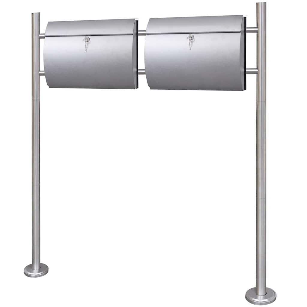 Conjunto De 2 Buzones Con Soporte De Acero Inoxidable