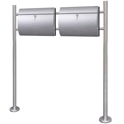 Conjunto De 2 Buzones Con Soporte De Acero Inoxidable