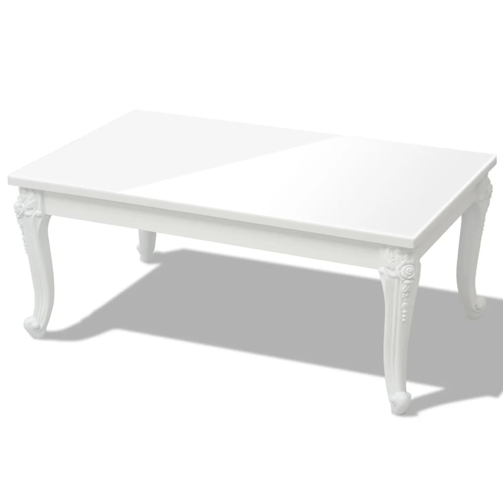 Mesa De Centro Blanco Brillante