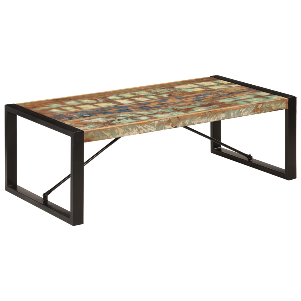 Mesa De Centro Madera Maciza Reciclada 120X60X40 Cm