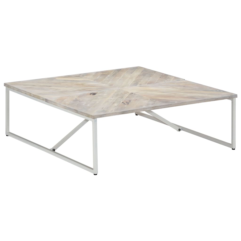 Mesa De Centro De Madera Maciza De Mango 110X110X36 Cm