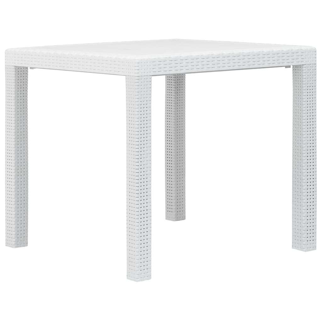 Mesa De Jardín De Plástico Aspecto Ratán Gris