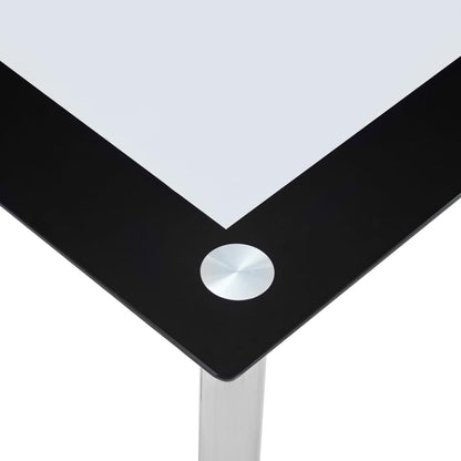 Mesa De Comedor Vidrio Templado Negro Transparente 120X60X75 Cm