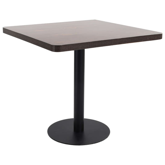 Mesa Bistró Mdf Marrón Oscuro 80X80 Cm