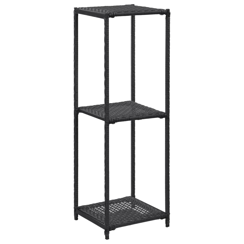 Estantería De Almacenaje Ratán Sintético Negro 30X30X