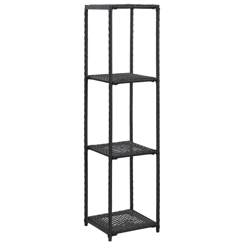Estantería De Almacenaje Ratán Sintético Negro 30X30X