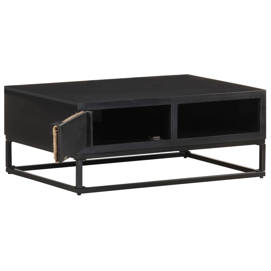 Mesa De Centro De Madera Maciza De Mango 90X60X35 Cm