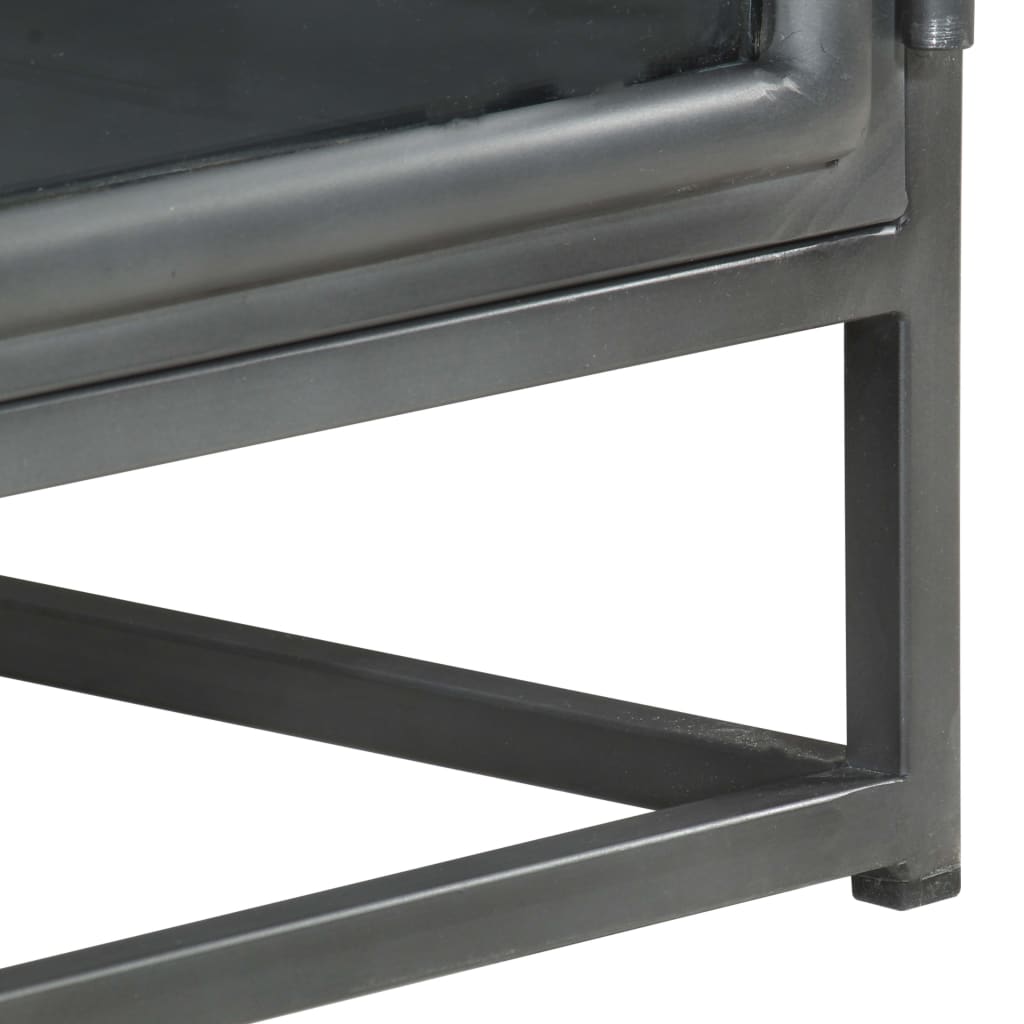 Mesa De Centro De Madera Maciza De Acacia Gris 90X50X35 Cm