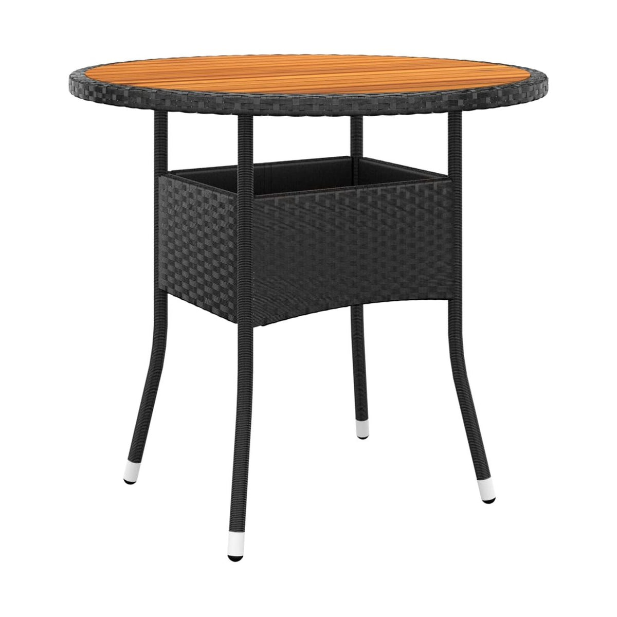 Mesa De Jardín Madera Acacia Y Ratán Sintético Ø80X75 Cm