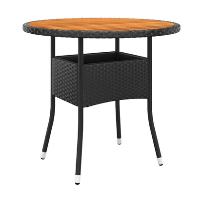 Mesa De Jardín Madera Acacia Y Ratán Sintético Ø80X75 Cm