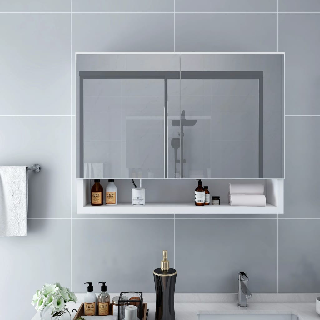 Armario De Baño Con Espejo 80X15X60 Cm