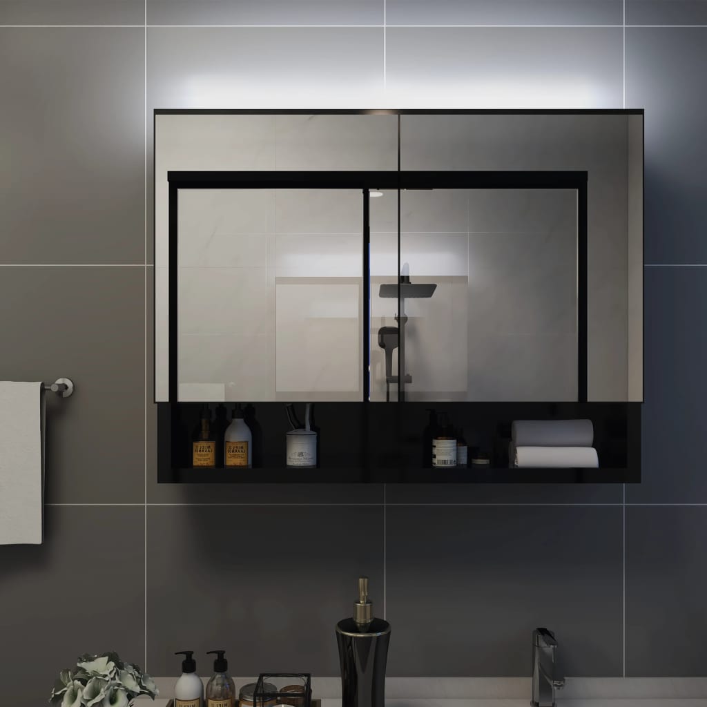 Armario De Baño Con Espejo 80X15X60 Cm