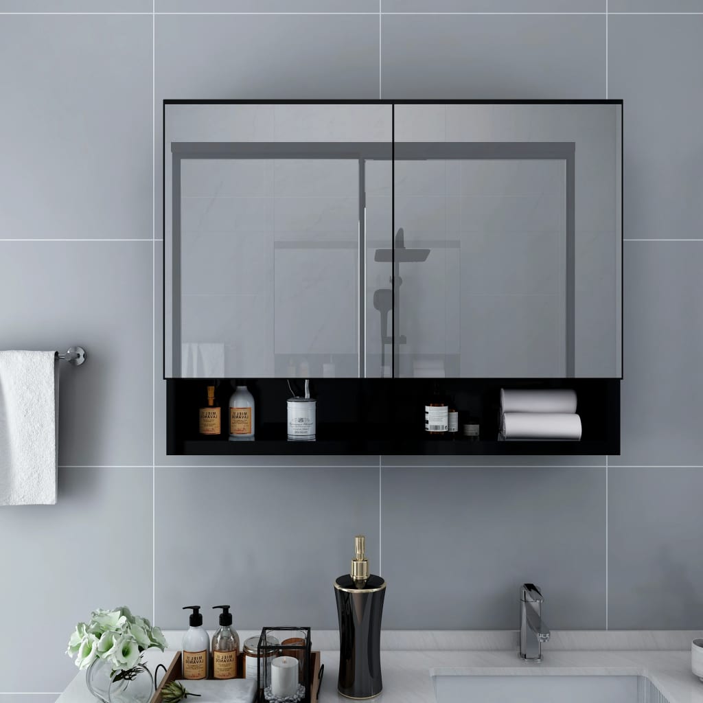 Armario De Baño Con Espejo 80X15X60 Cm
