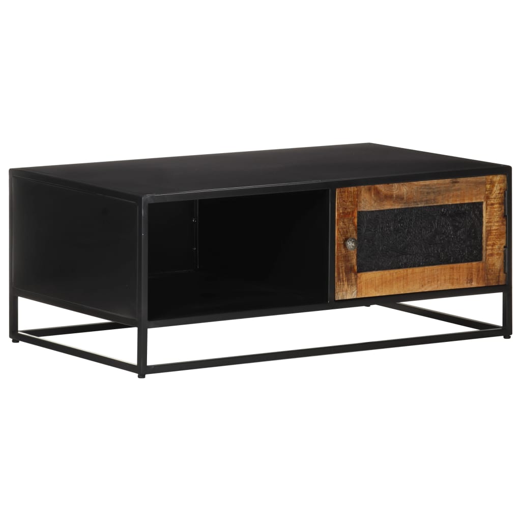Mesa De Centro Madera De Mango Rugosa 90X50X35 Cm