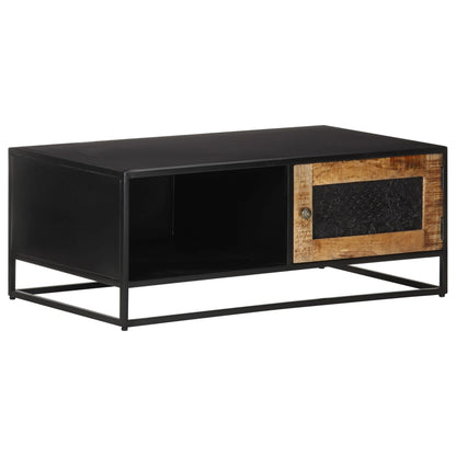 Mesa De Centro Madera De Mango Rugosa 90X50X35 Cm