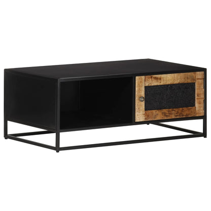 Mesa De Centro Madera De Mango Rugosa 90X50X35 Cm