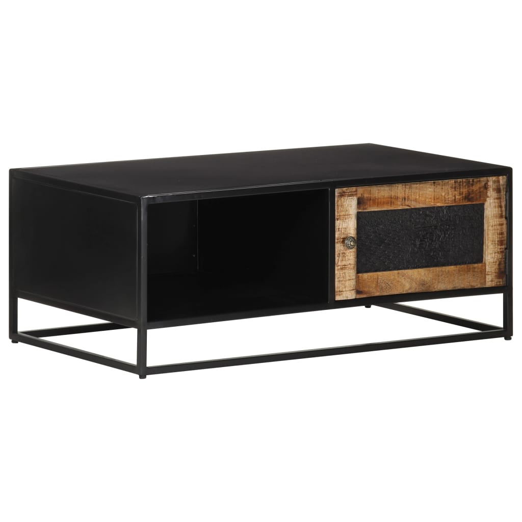 Mesa De Centro Madera De Mango Rugosa 90X50X35 Cm
