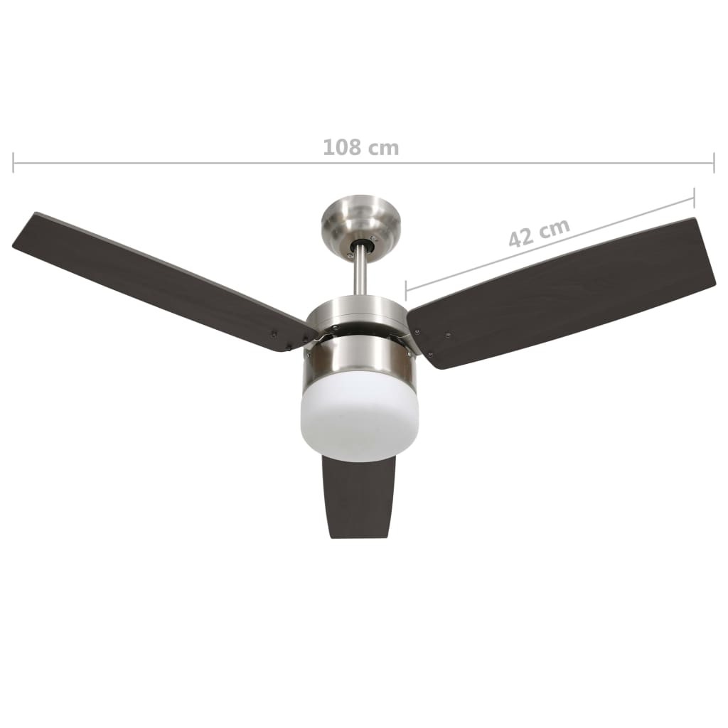 Ventilador De Techo Con Luz Con Mando 108 Cm
