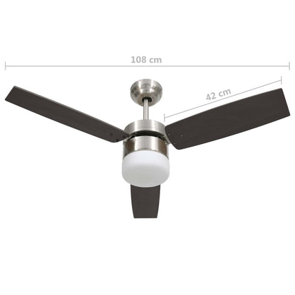 Ventilador De Techo Con Luz Con Mando 108 Cm