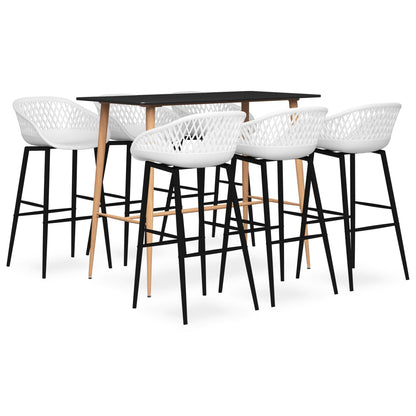 Mesa Alta Y Taburetes De Bar De 7 Piezas