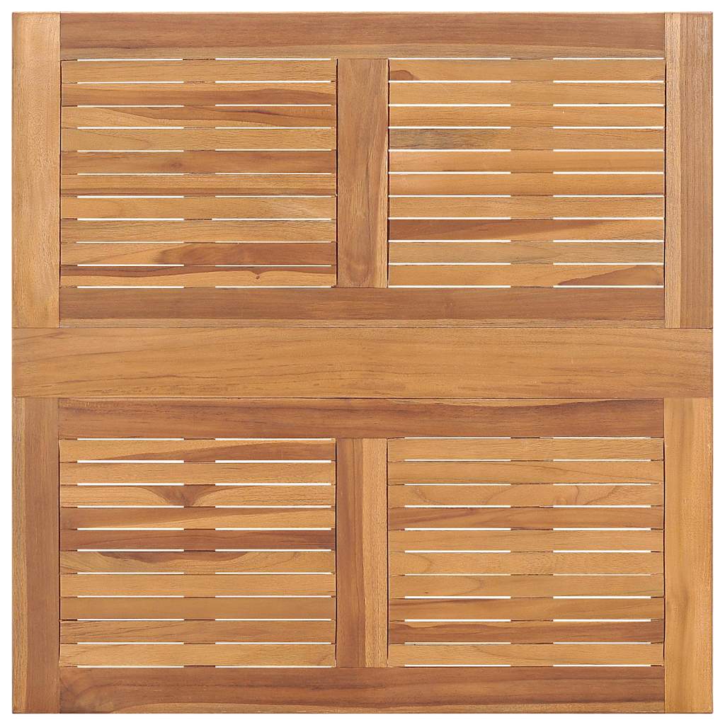 Mesa De Comedor Plegable Para Jardín Madera De Teca 90X90X75 Cm